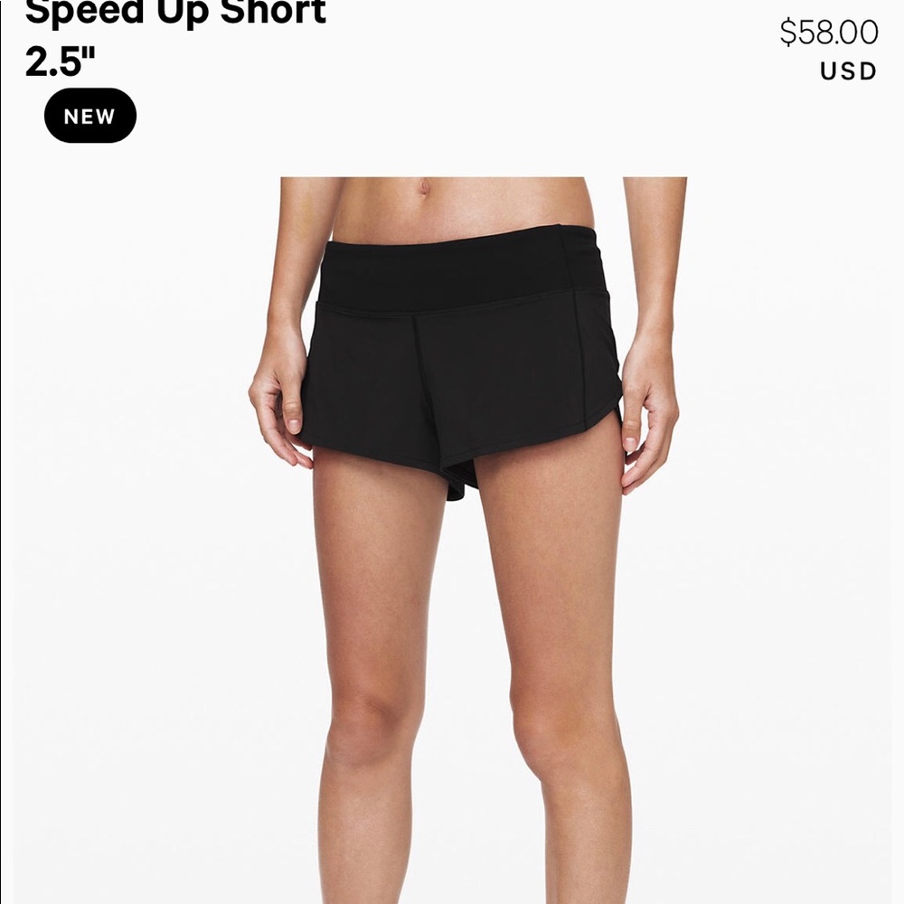 NWT lululemon speed up short